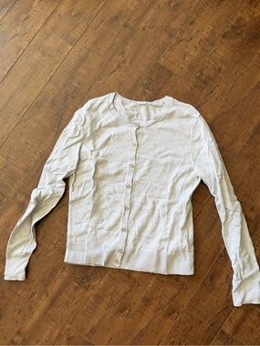 GAP Light Gray Crewneck Button Cardigan